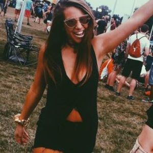 Tobi Black Wrap top Size M